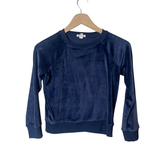 Crewcuts J.Crew Velour Raglan Sleeve Pullover Cropped Crew Neck Girls Medium - Picture 1 of 5